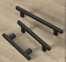 10 Pack Matte Black Cabinet Pulls, 6-1/4 Inch 160mm Hole Centers