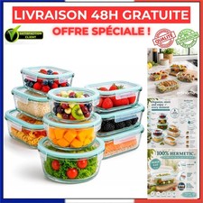 Boîtes alimentaires hermétiques en verre 9 pièces sans BPA edihome