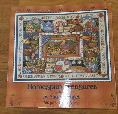 HomeSpun Treasures Susan Winget Apple Pie Recipe 750 Piece Jigsaw Puzzle Sealed