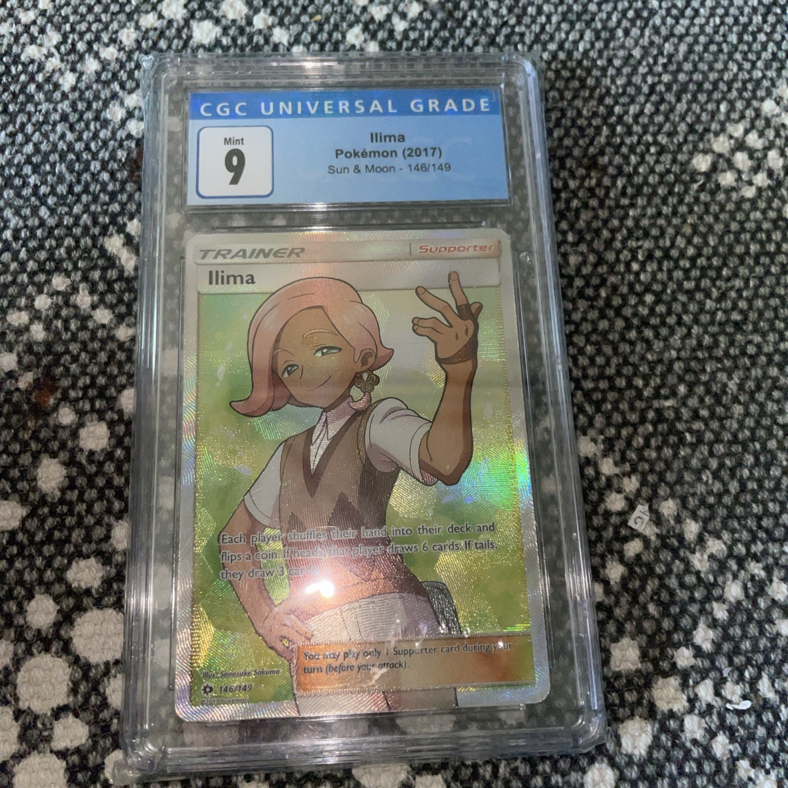 CGC 9 Mint Ilima 146/149 2017 Pokemon Sun & Moon Full Art Trainer