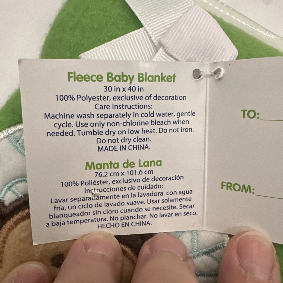 NUEVO CON ETIQUETAS Verde Mono Bebé Lovey Manta de Seguridad Vellón Selva Foto 4 de 4