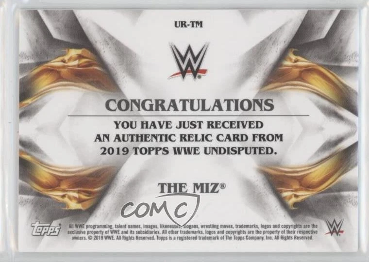 2019 Topps WWE Undisputed Relics /99 The Miz #UR-TM - Image 2 of 2