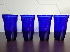 4 Bormioli Rocco Forum Saphir Highball Tumbler Glasses Cobalt Blue Sapphire