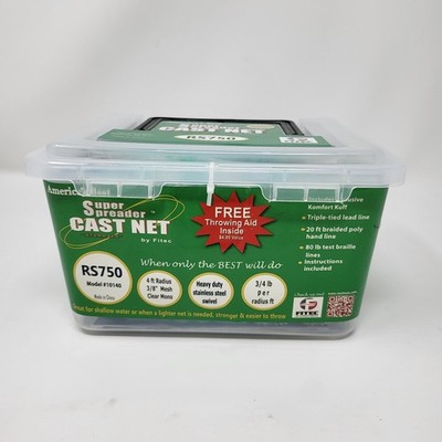 FITEC RS750 Super Spreader Cast Net #10140 - 4ft Radius, 3/8