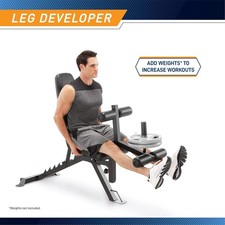 Versatile 6-Position Utility Bench with Leg Developer Foam Padding - Dark Gray