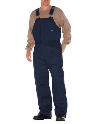 dickies mens tb839  insulated quilt lined 10 oz. duck winter work bib overalls