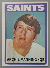 1972 Topps Archie Manning Rookie Card RC #55 New Orleans Saints. rookie card picture