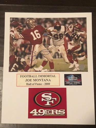 Joe Montana Signed 5x7 Photo In a 8x10 Matt. HOF. COA. 49ers