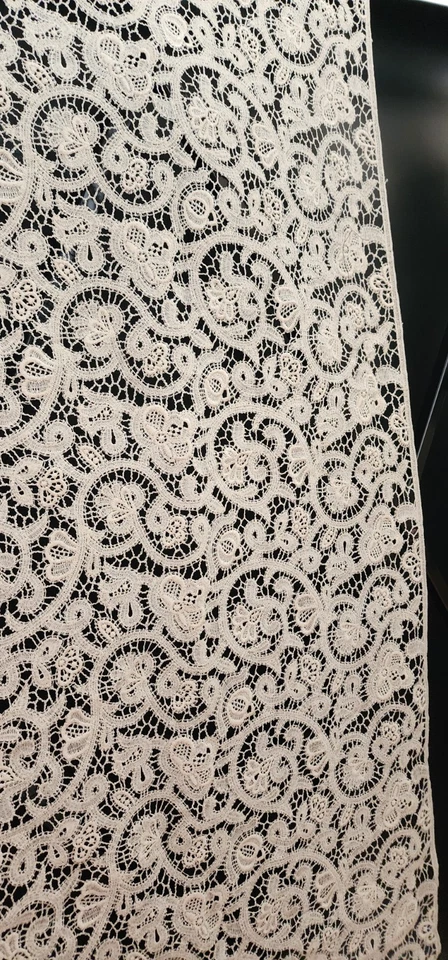 Elegant Ivory Floral Lace Fabric – 2 Yards x 15" Wide Vintage-Style Bridal Trim - Image 4 of 4