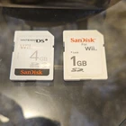 SanDisk SD Card Class 4 4GB & 1GB for Nintendo Wii DS Memory Card White