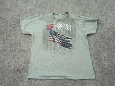 Vintage Tractor Supply Co T Shirt Mens XL American Flag Delta Pro Weight Patriot