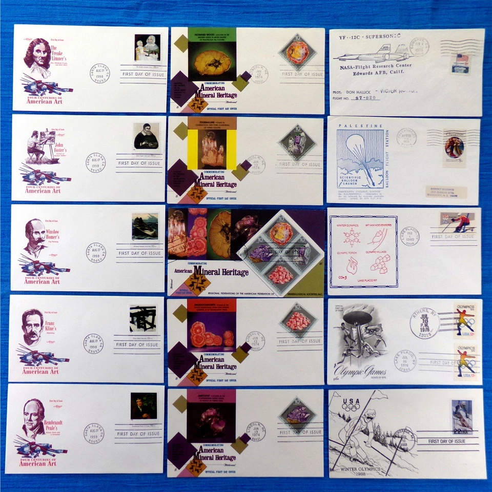 USA STAMP COVER LOT: 60 Piece Vintage Mixed FDC 1st Day Stamps Covers Collection - Image 3 of 4