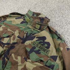 Military Jacket Mens S Green Woodland Camo Army Cold Weather Field Coat M65 M81
