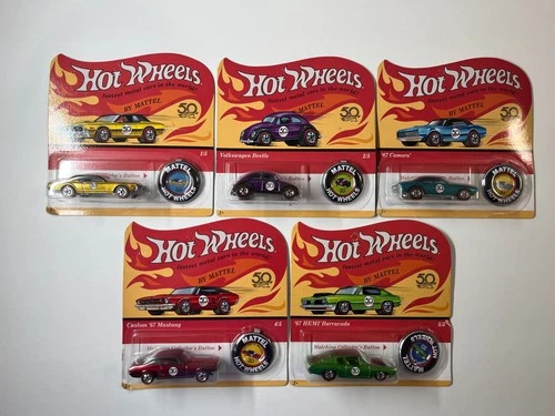Hot Wheels 50th Anniversary Redline 2018 - Complete Set Of 5 Diecast