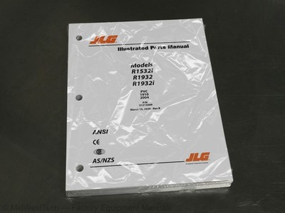 JLG R1532i, R1932, R1932i Scissor Lift Parts Manual Exploded View Catalog Book