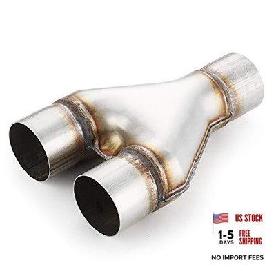 Exhaust 2.5'' Inlet,  Stainless Steel 2.5'' Outlet 10'' 2.5inch 10''Long Y Pipe