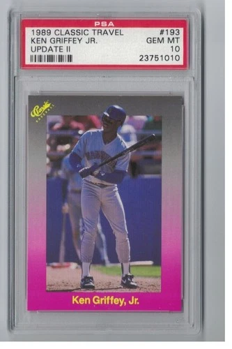 1989 CLASSIC TRAVEL PURPLE #193 KEN GRIFFEY JR GRADED PSA 10 GEM MINT ROOKIE