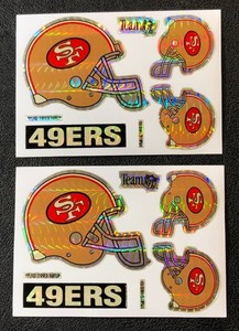(6)x San Francisco 49ers Vintage Football Helmet Logo Hologram Card Stickers
