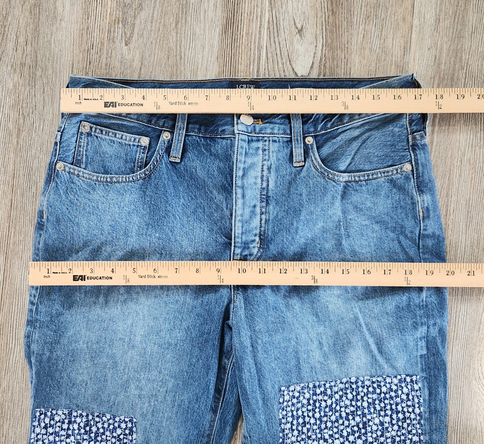 J Crew Premium Patchwork Button Fly Boyfriend Jea… - image 15