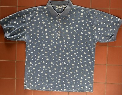 Vintage 90s Bugle Boy Sailor Nautical Polo Shirt Blue Y2K Men s Size L