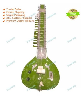Indian Musical String Electric Travel Sitar Best Quality Hand Painted Tun Wood