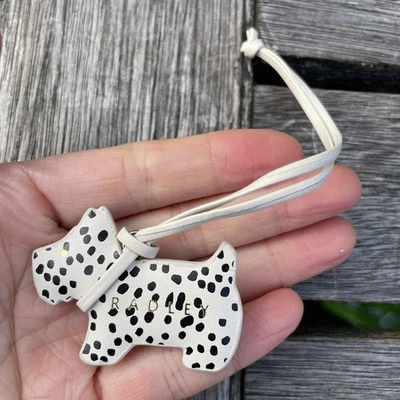 Radley Leather Handbag Hanging Fob Charm Keyring Spotty