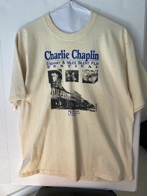 Vintage Charlie Chaplin Essanay Niles Silent Film Festival T-Shirt USA XL 90s
