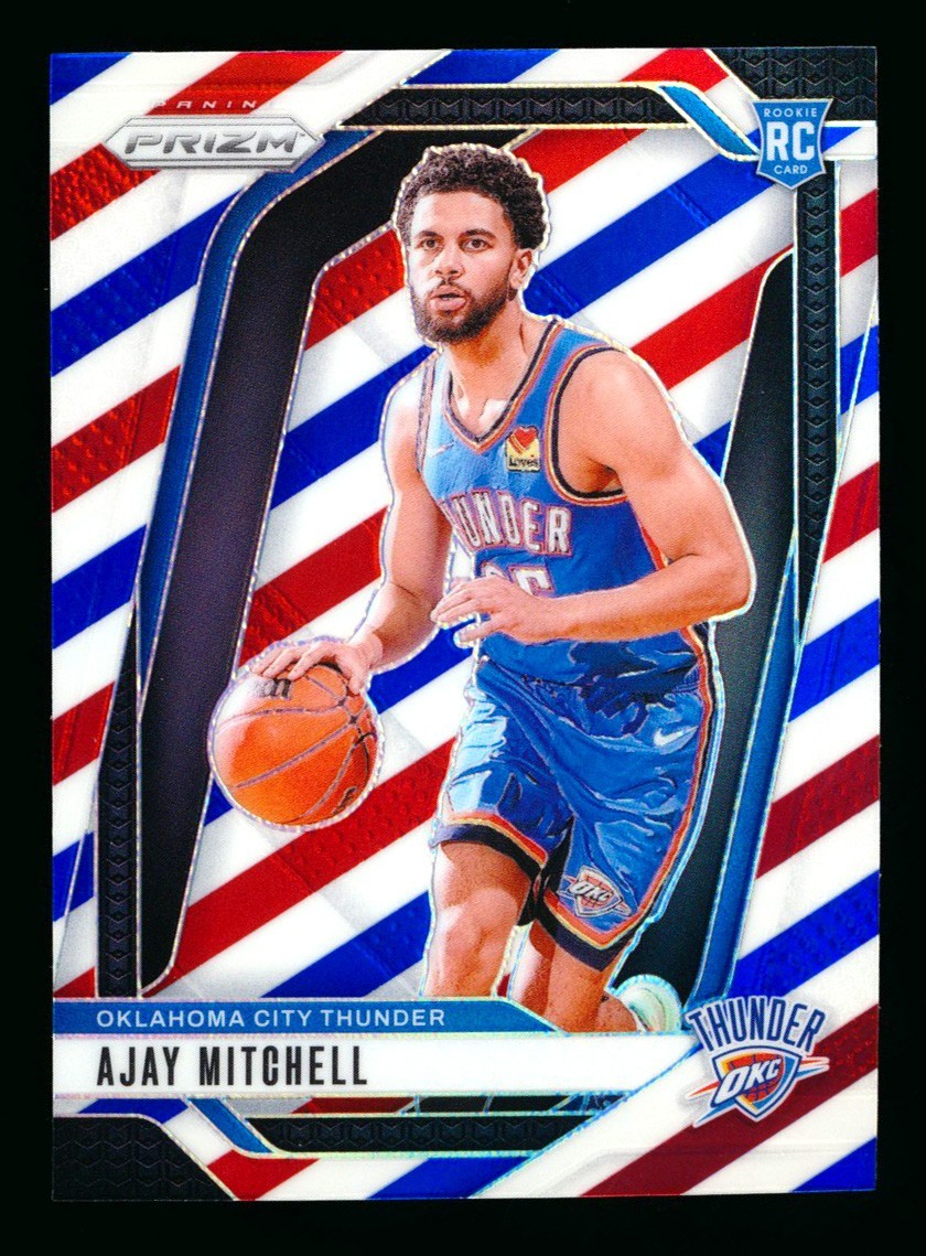 2024-25 PANINI PRIZM #226 AJAY MITCHELL RC RED WHITE BLUE REFRACTOR ROOKIE! HOT!
