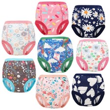Potty Training Pants 8-Pack Cotton Absorbent Underwear for Toddler Girls, Pink