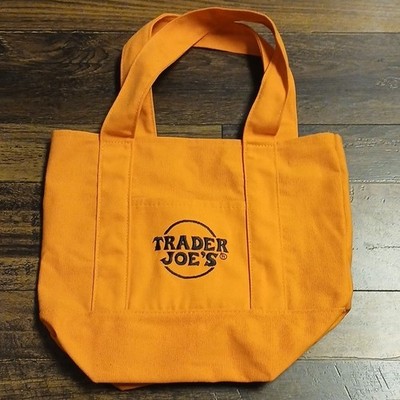 Trader Joe's Orange Canvas Reusable Shopping Bag Solid Plain