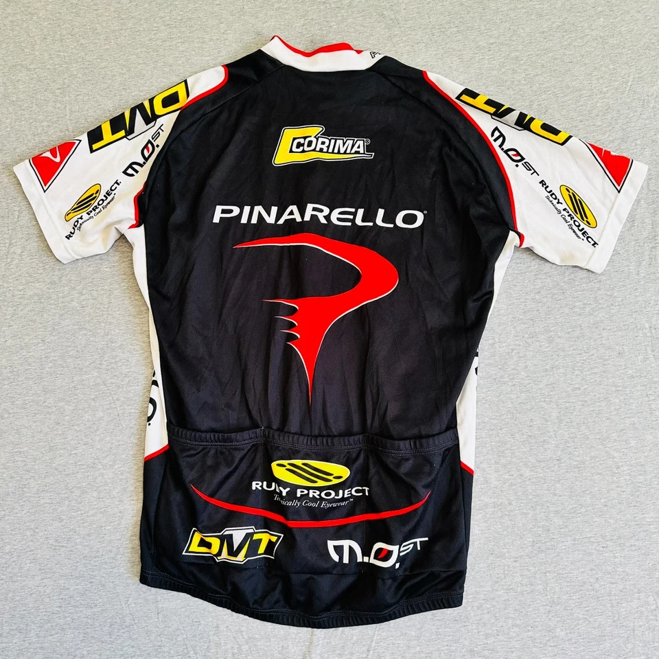 Camiseta deportiva de ciclismo vintage Giordana Pinarello DVT CORIMA MOST roja blanca Italia Foto 2 de 4