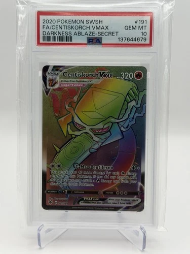 2020 POKEMON SWSH DARKNESS ABLAZE #191 CENTISKORCH VMAX FA SECRET PSA 10 GM MT