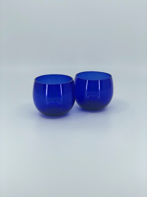 Set Of 2 ROLLY POLLY GLASSES In Regal Blue
