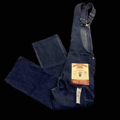 Round House Classic Overalls 30x30 966 USA Made Vtg Farm Denim Work Carpenter