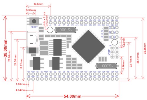 10x Arduino Mega 2560 Pro Mini Embedded Board ATmega2560, CH340, Ship SYDNEY - Picture 4 of 6