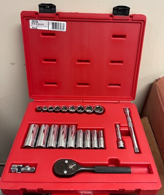 PROTO PROFESSIONAL J52134 SOCKET SET 3/8'' DRIVE 22 PIECE 6 POINT FRACTIONAL