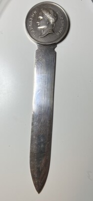 Christofle France Silver Toned Letter Opener Napoleon Empereur 9 Inch Long 4+ Lb