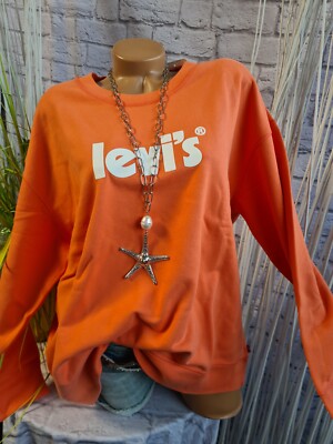 Levis Pullover Pulli Sweatshirt Damen Oberteil Orange XL bis 4XL (8 123)