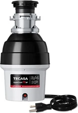 TECASA 3/4 HP Batch Feed Garbage Disposal Food Waste Disposer Grinding System
