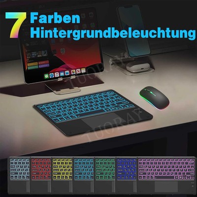 QWERTZ Bluetooth Tastatur Maus Für iPad 10 9 8 7 Gen Air 5 6 Pro 11'' 2024 Tablet