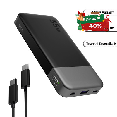 10000mAh Power Bank 35W Portable Charger USB External Battery For Cell Phone