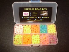 6mm 10 Color Speckled UV STEELIE Bead Assortment Box FREE BEADS INCLUDED