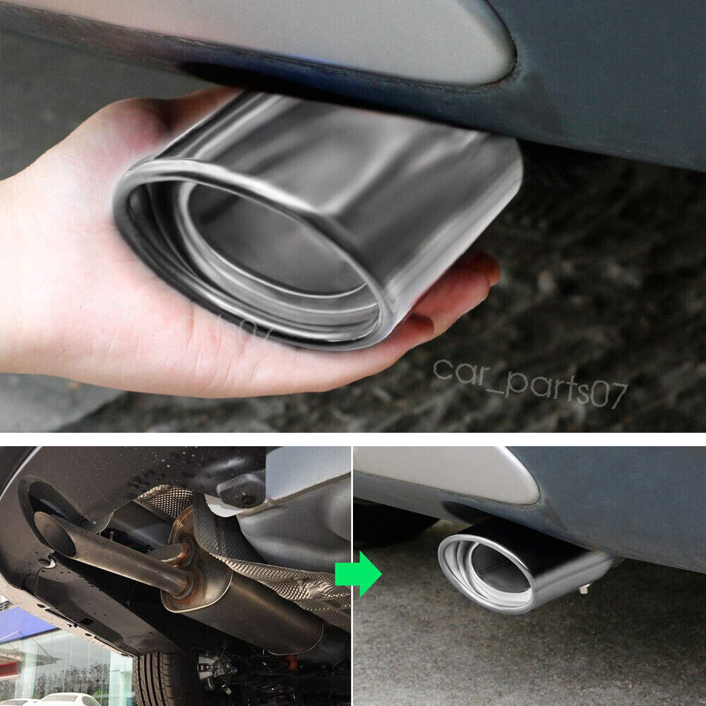 2x Car Exhaust Pipe Rear Tail Muffler Chrome Steel Tip For Maserati MC20 22-24