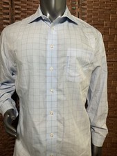 Jos A Bank traveler tailored fit 17-35 Blue Brown Cotton Business Work Suit