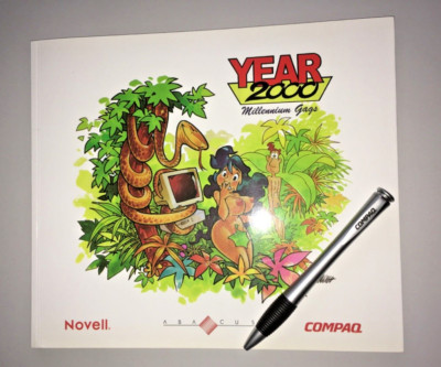 Compaq Kugelschreiber mit Broschüre ''Year 2000'' Millenium Gags, Novell Compaq