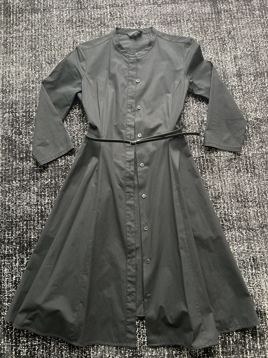 belted button down long sleeve shirt dress Black boohoo Belted Button-Down Long Sleeve Shirt Dress