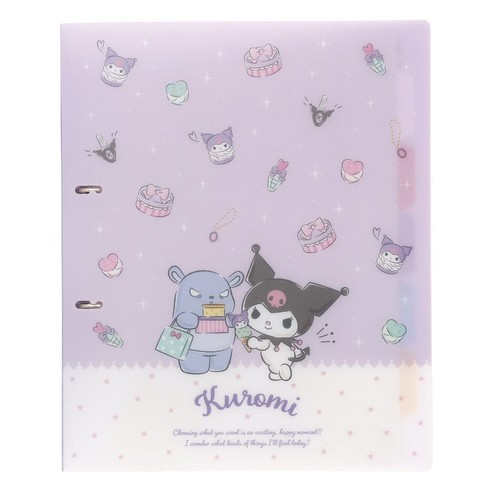 Sanrio Character Kuromi & Baku A4 Size Binder 2 Hole File Folder Stationery New
