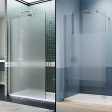 Walk In Shower Enclosure Mid-section/Full Frosted 8mm NANO Glass Door 700-1200mm