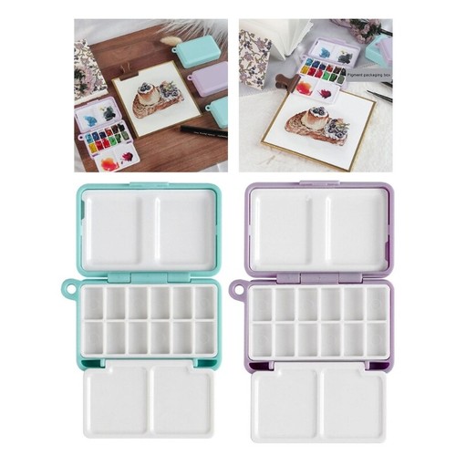 Watercolor Paint Palette 12 Well Folding Paint Case Portable Paint Mixing Tray - Picture 2 of 10