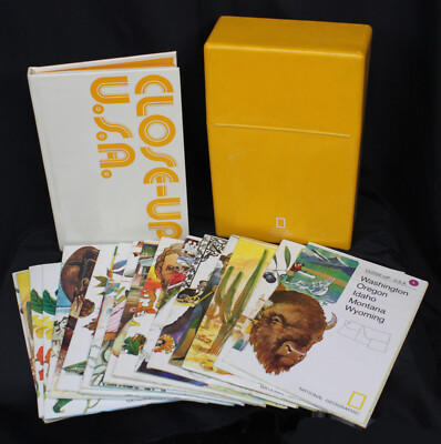Vtg National Geographic Close Up USA complete Set 15 Maps Cartography 50 States
